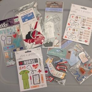 Nurse-Themed Craft Embellishment Pack - Mixed Colors by Assorted Brands 7 Pc Lot
